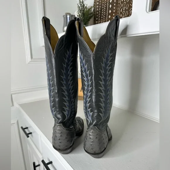 Tony Lama El Rey Ostrich Cowboy Boots Women’s 7C – Rare Vintage Western USA Made - Picture 5 of 9